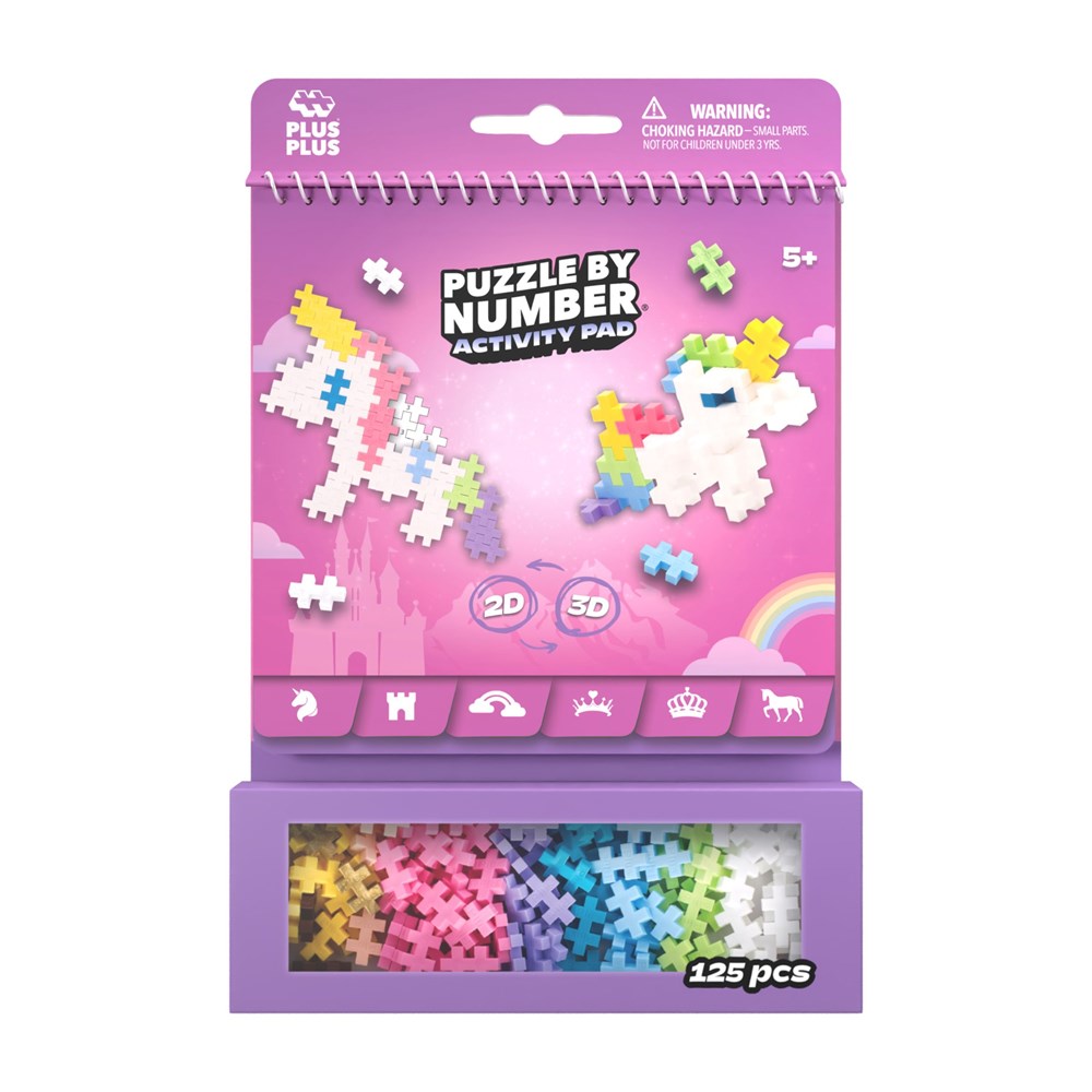 Plus-Plus Activity Pad - Puzzle by Number - Fairy Tale Unicorns
