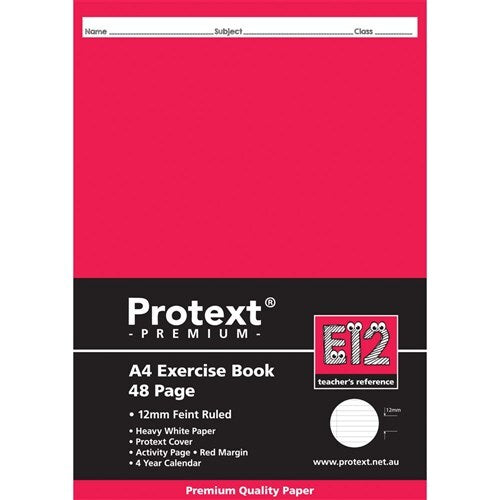 Protext Premium A4 Exercise Book - 12mm Ruled (E12) 48PG