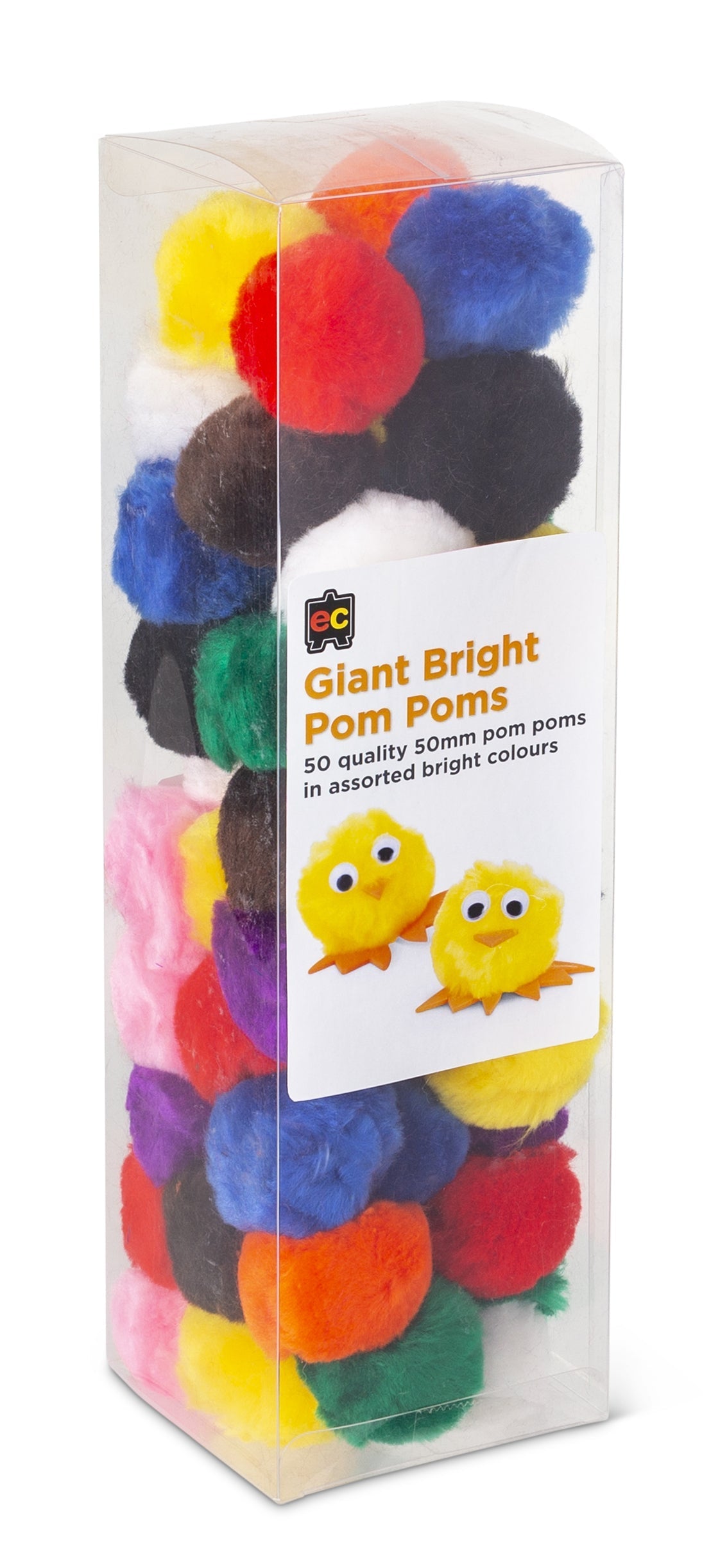 Giant Bright Pom Poms - Pack of 50 (50mm)
