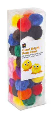Giant Bright Pom Poms - Pack of 50 (50mm)