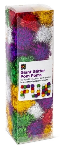 Pom Poms - Pack of 50: Glitter (50mm)