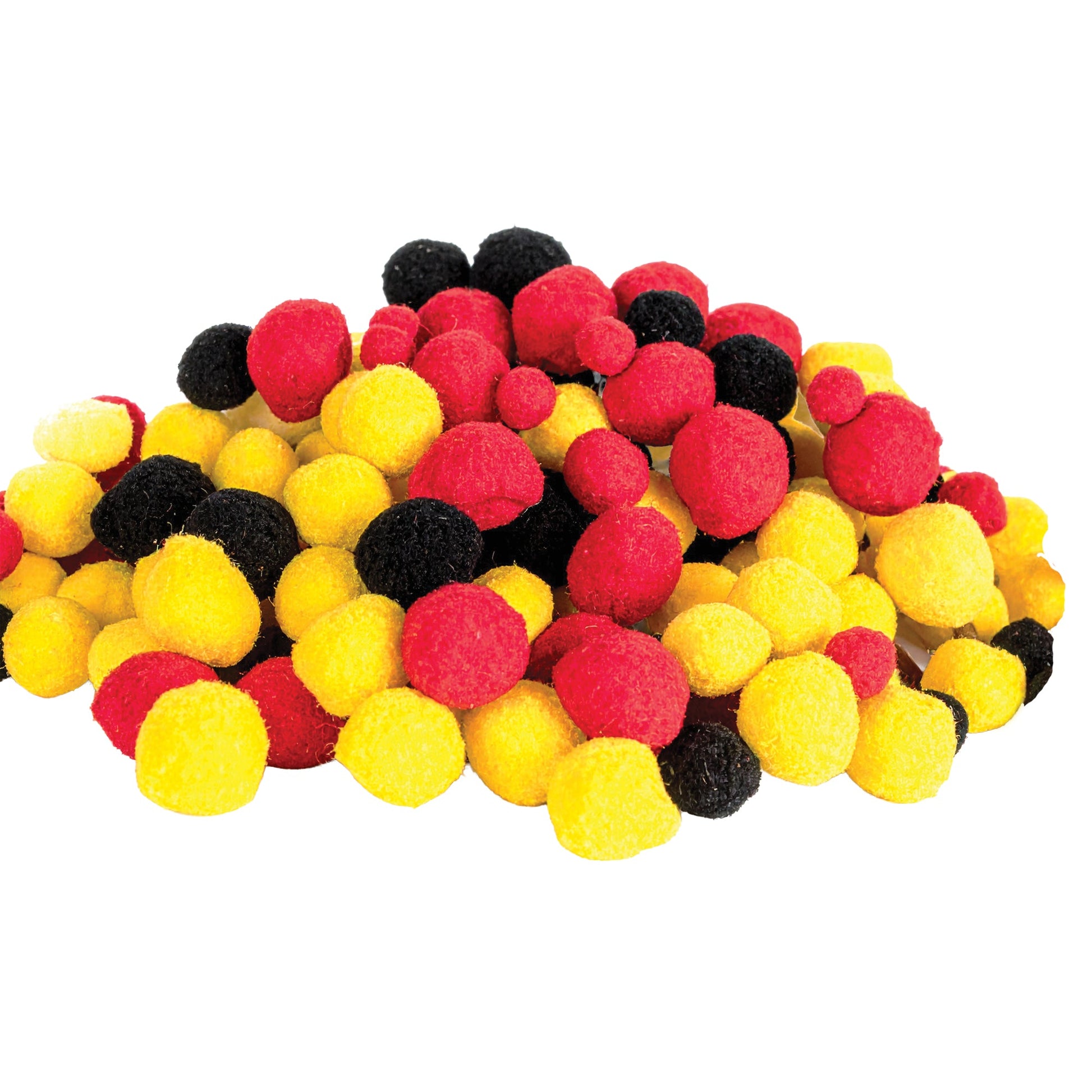 Basics Pom Poms Aboriginal Flag Colours Pack of 300