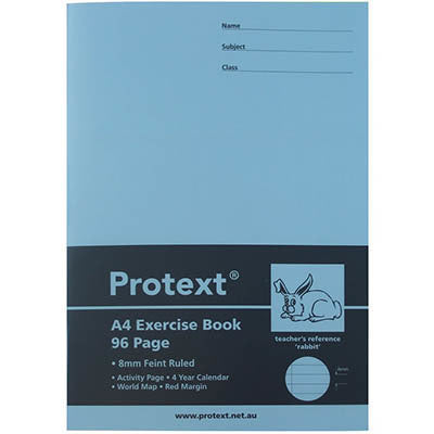 Protext Exercise Book A4 (Rabbit) - 8mm Ruled PP Cover: 96 Pages (Pack of 10)