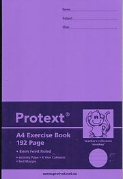 Protext Exercise Book A4 (Monkey) - 8mm Ruled PP Cover: 192 Pages (Pack of 5)