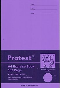 Protext Exercise Book A4 (Monkey) - 8mm Ruled PP Cover: 192 Pages (Pack of 5)