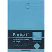 Protext Exercise Book (Plain Wombat/Botany) A4 - Plain QLD - Year 1: 48 Pages (Pack of 20)