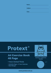 Protext Exercise Book A4 48PG: 9mm Dotted Thirds (Beetle)
