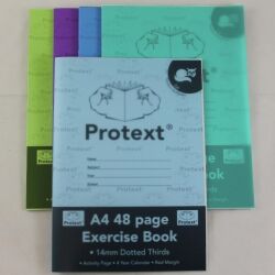 Protext Exercise Book - A4 Polypropylene (PP) Cover 48pg 14mm Dotted Thirds + Margin: Cat