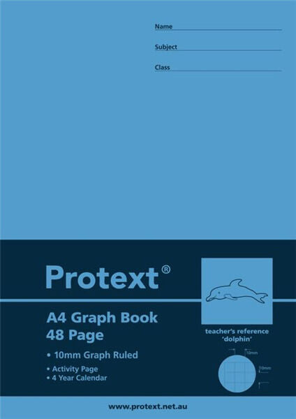 Protext Graph Book - Polypropylene (PP) Cover A4 10mm (48pg): Dolphin