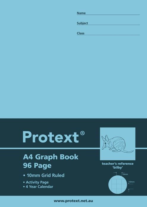 Protext Graph Book - Polypropylene (PP) Cover A4 10mm (96pg): Bilby