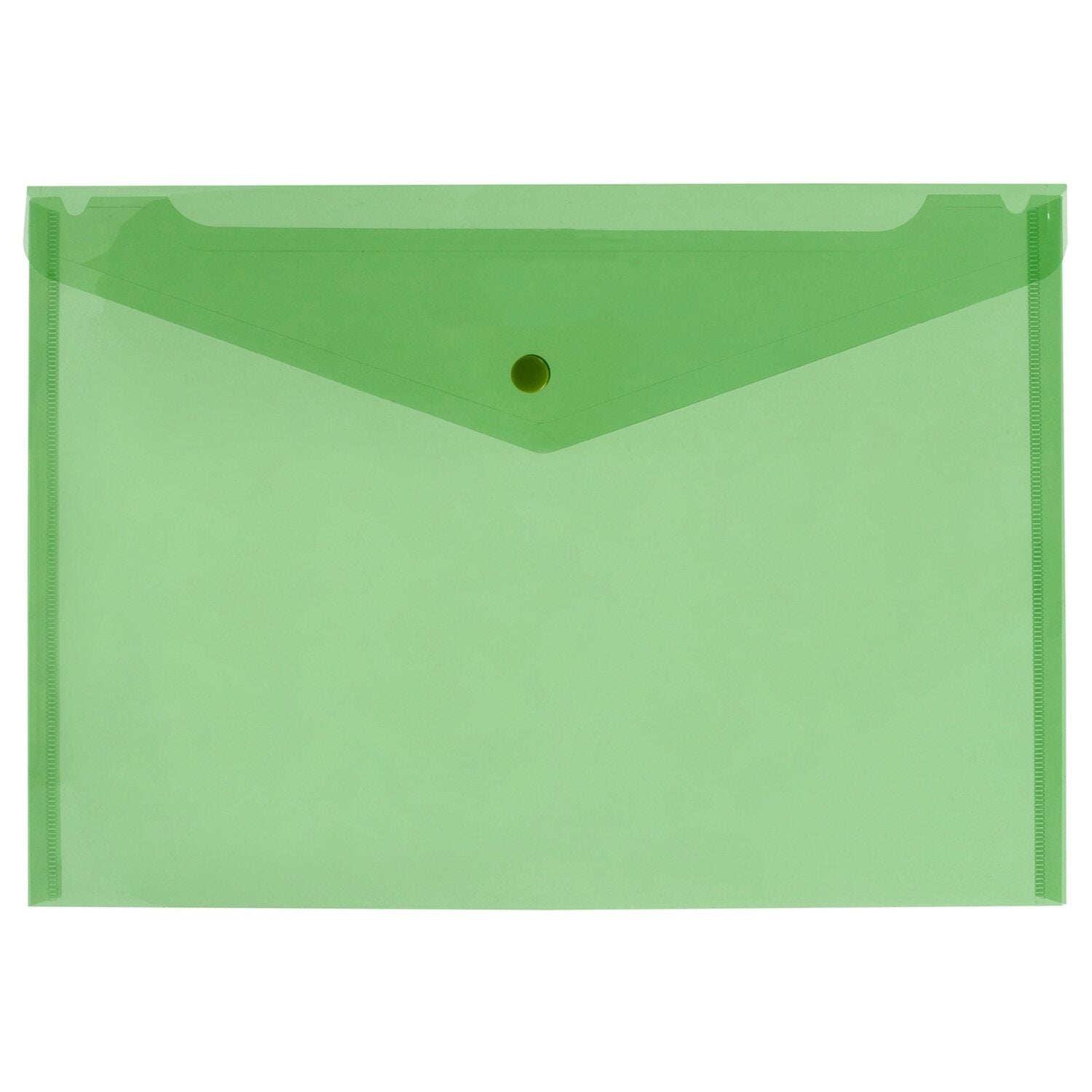 Document Wallet A4 With Button Green