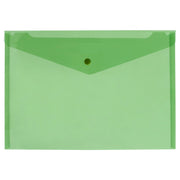 Document Wallet A4 With Button Green