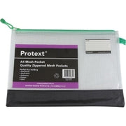 Protext A4 Mesh Pouch With Assorted Zipper & Name Card Holder (355x255)