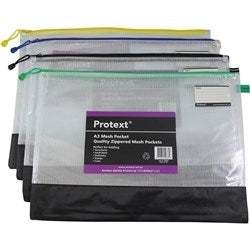 Protext A3 Mesh Pouch With Assorted Zipper & Name Card Holder