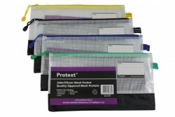 Protext 330x175mm Mesh Pouch With Note Card Holder - Assorted