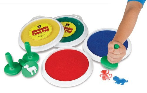 15cm Paint Stamper Pad Assorted (Yl/Bl/Rd/Or/Pur/Gr)