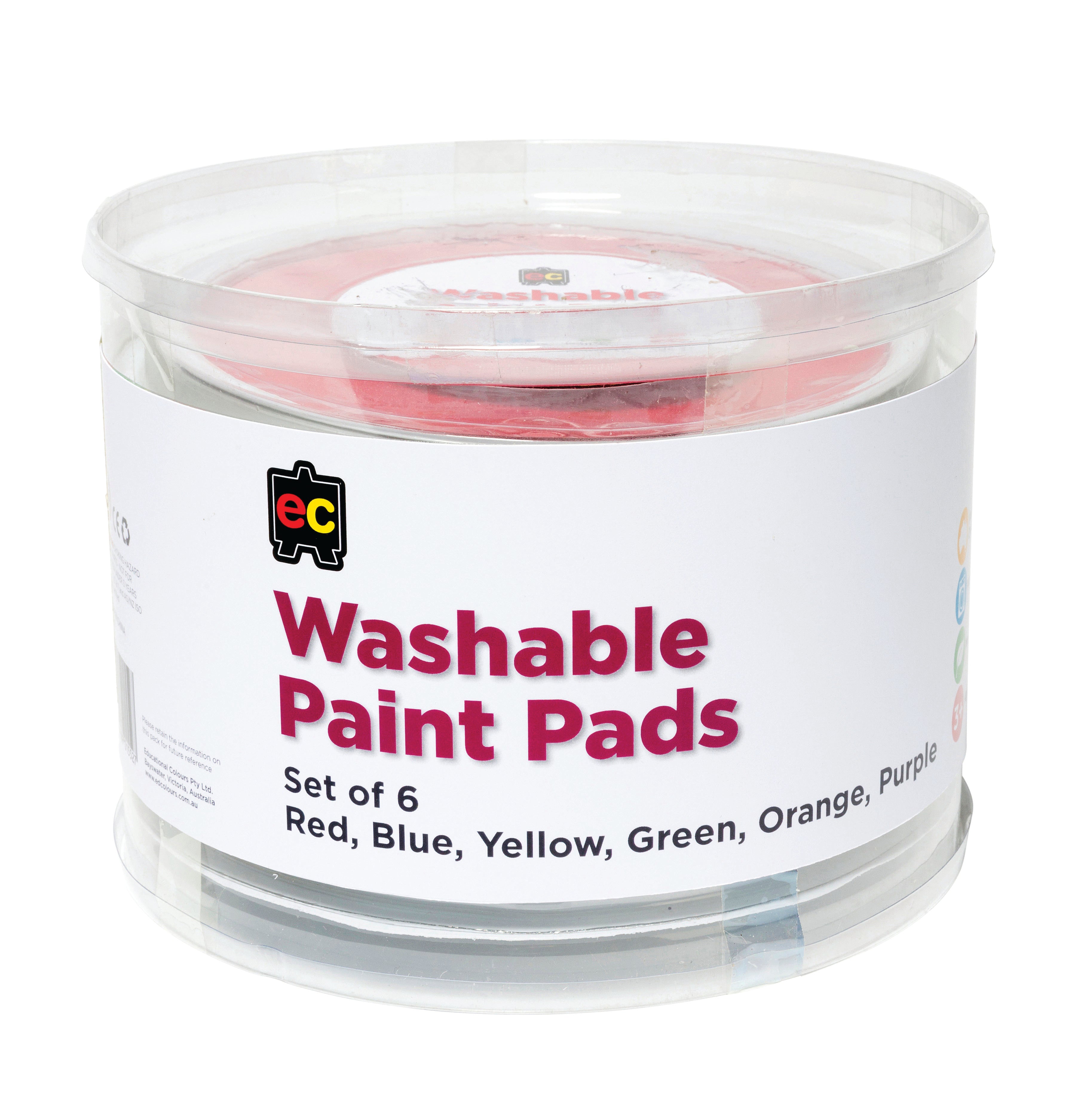 15cm Paint Stamper Pad Assorted (Yl/Bl/Rd/Or/Pur/Gr)
