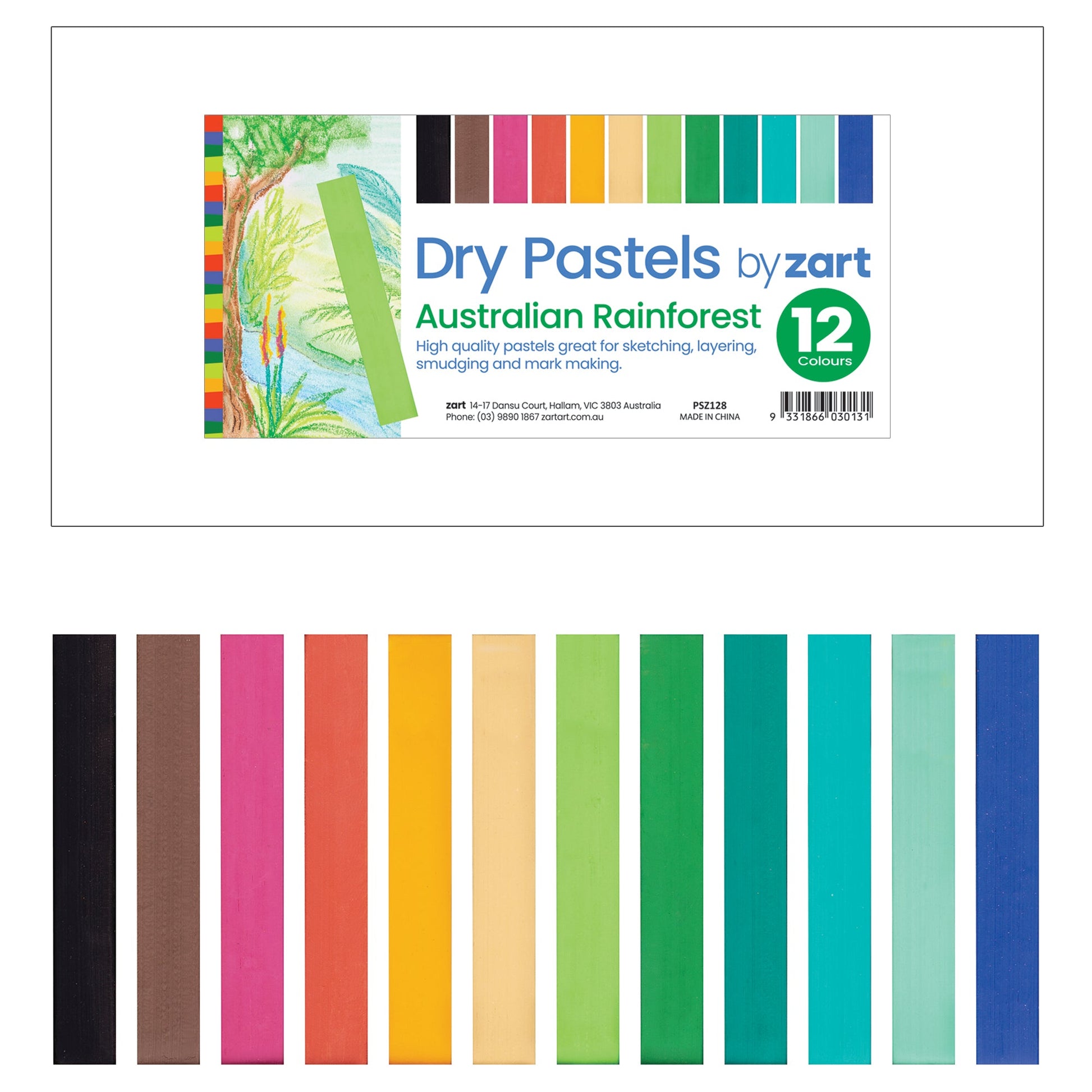 Dry Pastel Australian Rainforest - Pack of 12