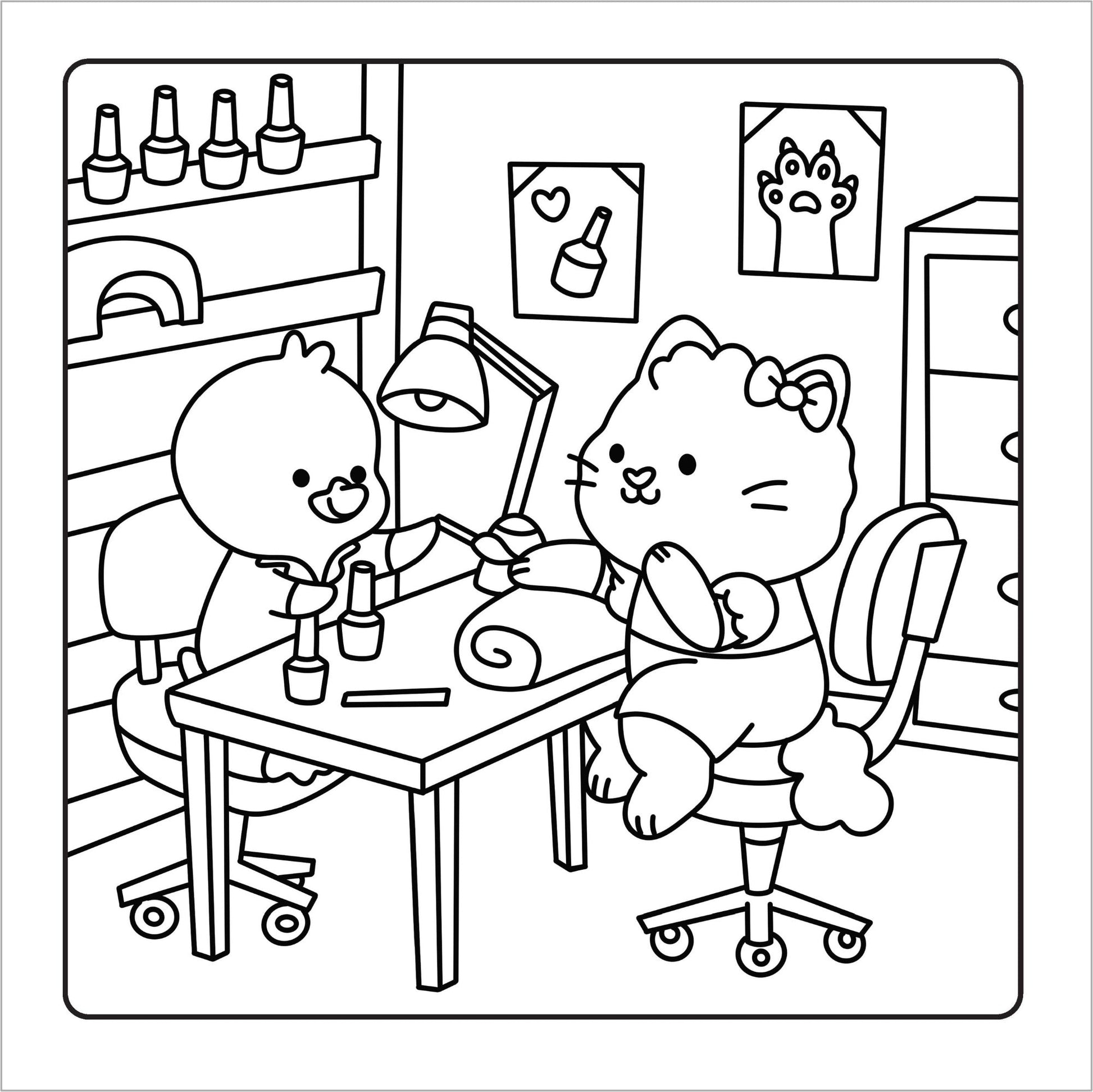 Happy Days - Groovy Cuties Cosy Colouring — inside page 1