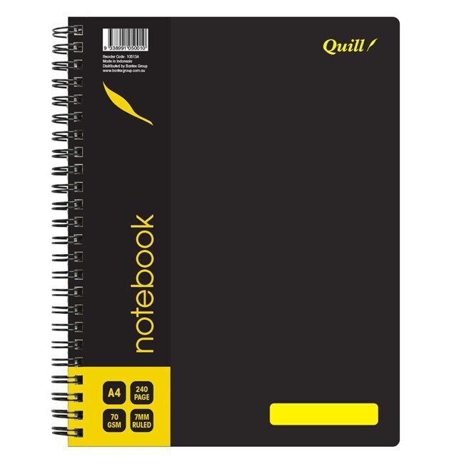 Notebook Quill A4 70gsm - Black 240pg (Single)