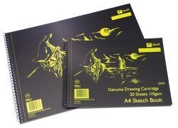 Quill Sketch Book - Q534: A4 Spiral (Side-Opening) 20 Leaf (Single)