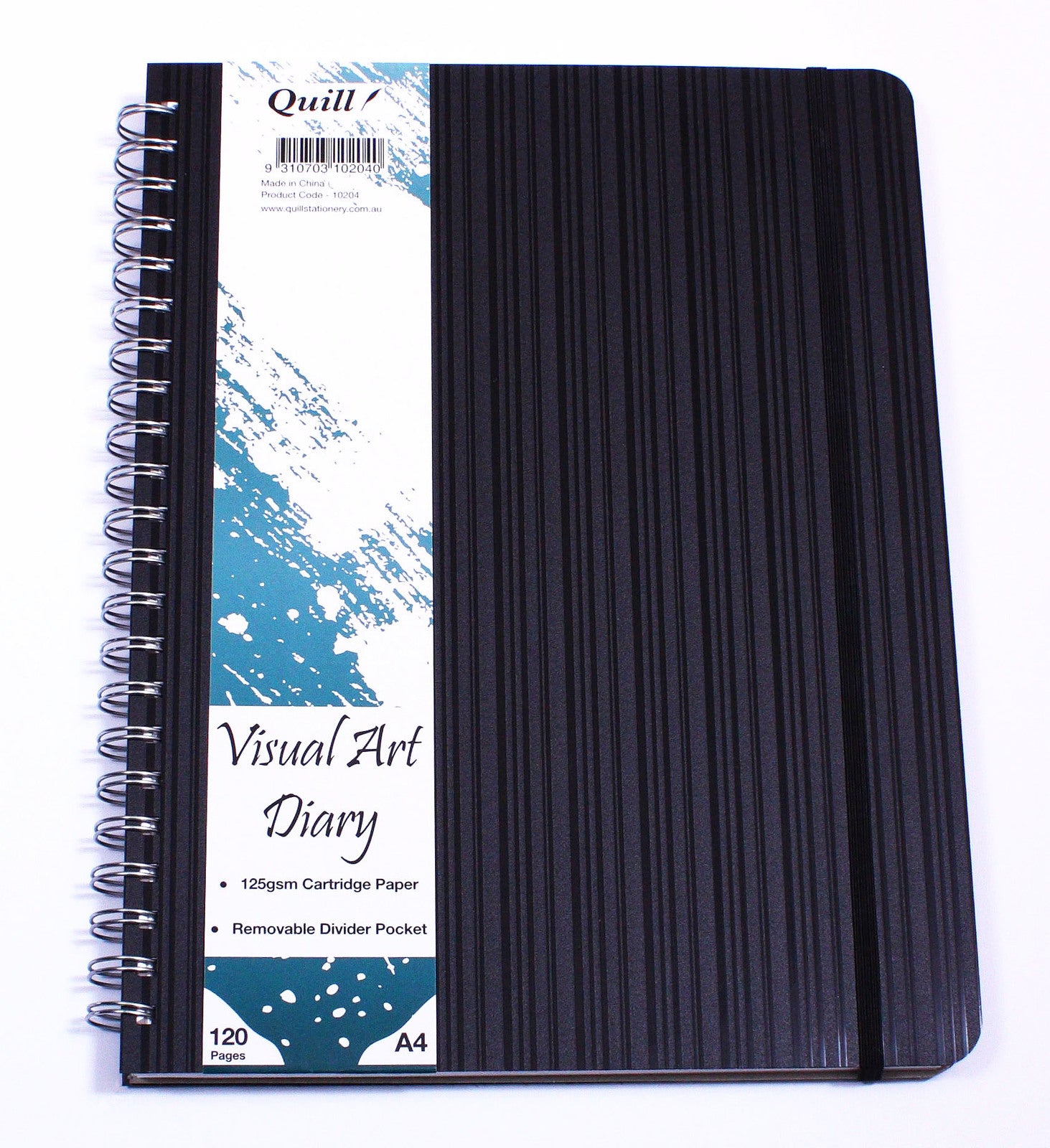 Quill Visual Art Diary - Premium A4 (120 Page with Pocket Black)