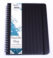 Quill Visual Art Diary - Premium A4 (120 Page with Pocket Black)