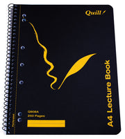 Quill Lecture Book - A4 Ruled Side-Opening Black: 250pg (Single)