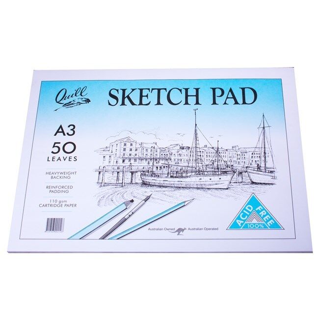 Quill Sketch Pad (A3) - 110gsm Cartridge Acid Free: 50 Leaf (Single)