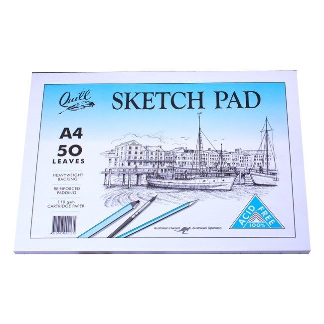Quill Sketch Pad (A4) - 100gsm Cartridge Acid Free: 50 Leaf (Single)