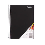 Quill Visual Art Diary - A5 Spiral Black Covered (60 Leaf)