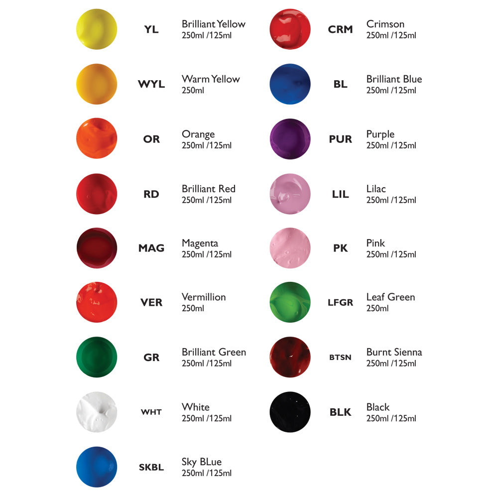 Rainbow Junior Acrylic Paint 250mL