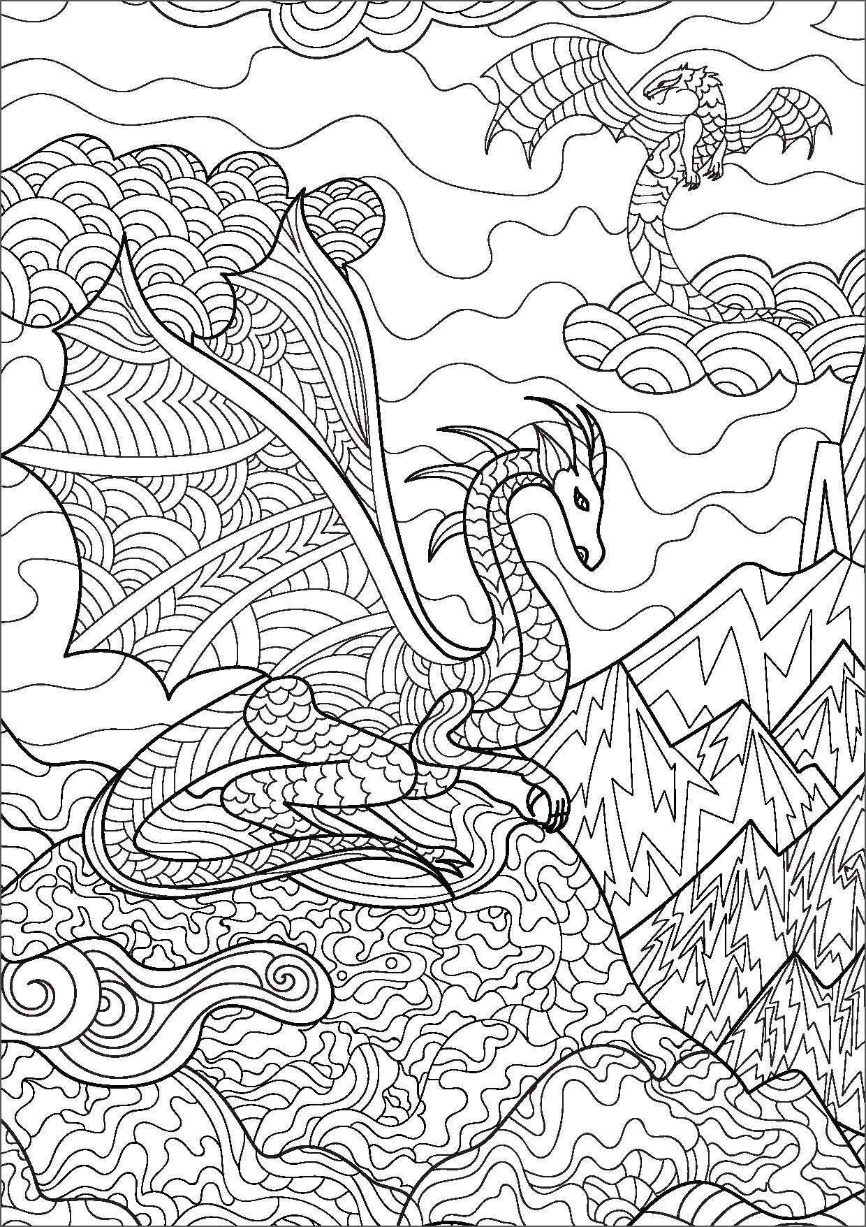 Mindful Colouring - Dragon Tales — inside page 2