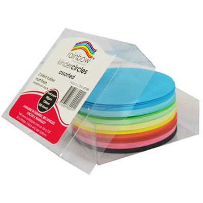 Rainbow Craft Paper (Circles) - Glossy 120mm (Pack of 100)