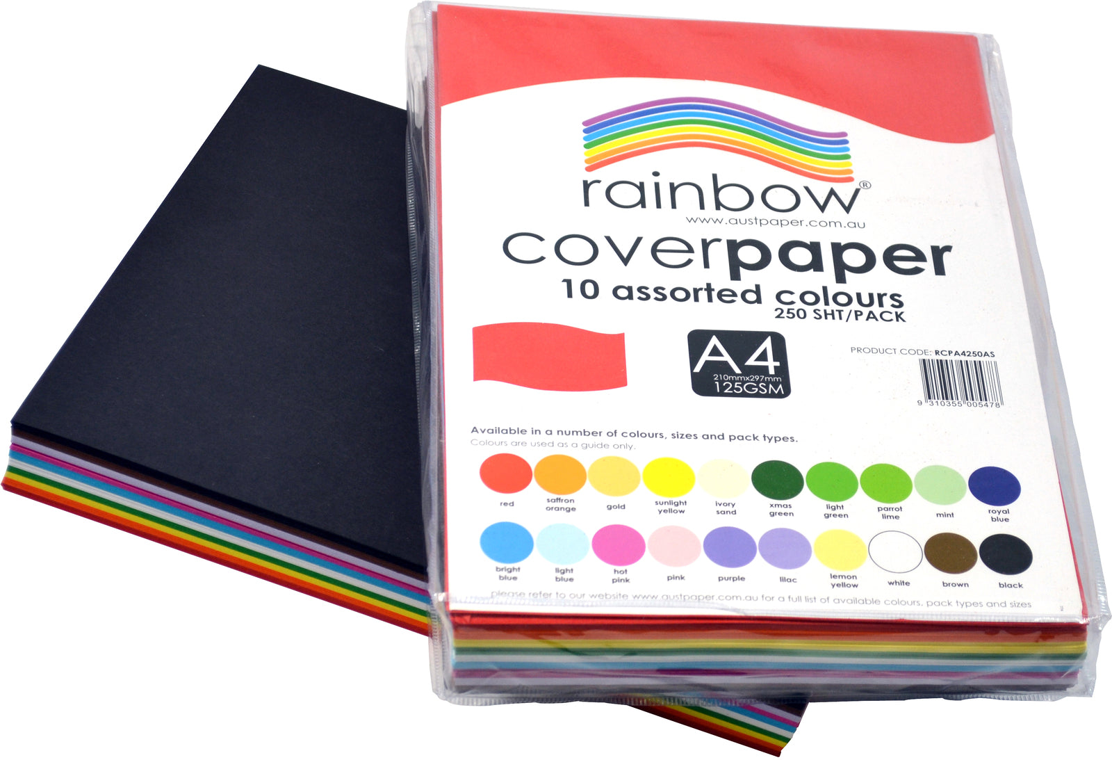 Rainbow Cover Paper - A4 (125gsm): Pack of 250