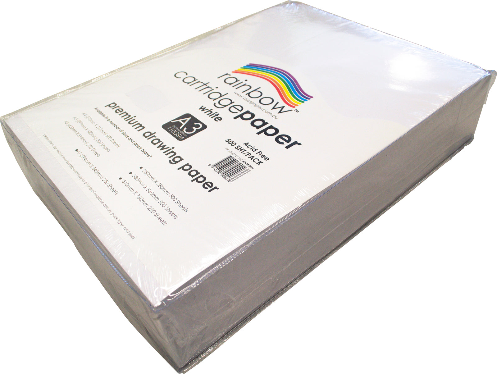 Rainbow Premium (White) Cartridge Paper - A3 (110gsm): Pack of 500