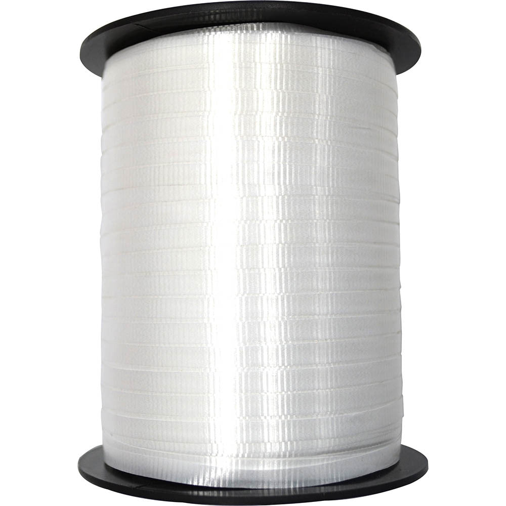 Rainbow Curling Ribbon - White: 5mm x 500m