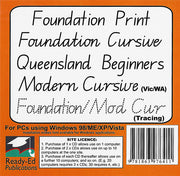 Handwriting Fonts CD - VIC, NSW & QLD Beginners