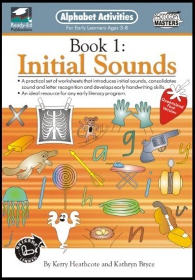 Alphabet Activities Book - Modern Cursive Font: Book 1 - Initial Sounds
