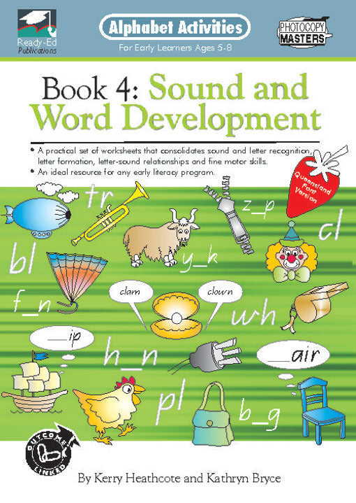 Alphabet Activities Book - Modern Cursive Font: Book 4 - Sound and Word Development