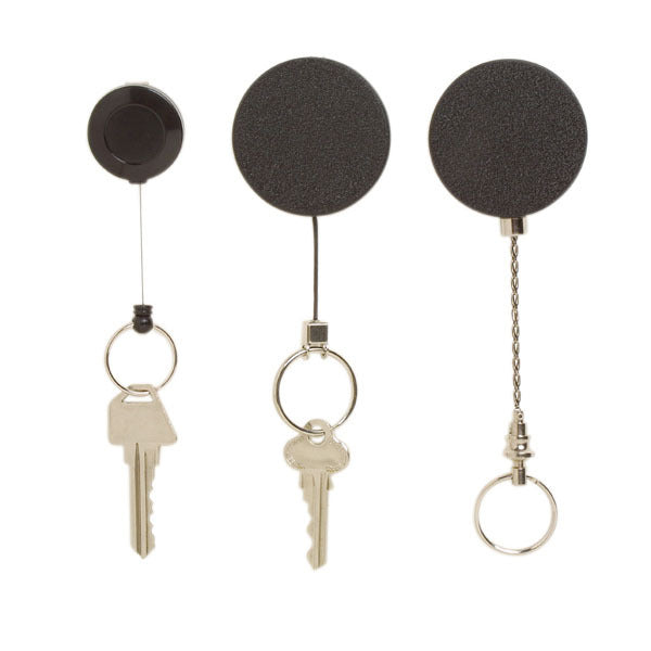 Metal Retractable Key Holder - Black
