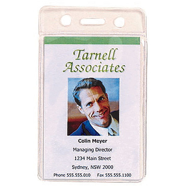 ID Card Holder Pouch Soft: Portrait - Pack of 10