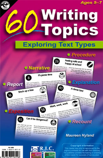 60 Writing Topics - Ages 5-7
