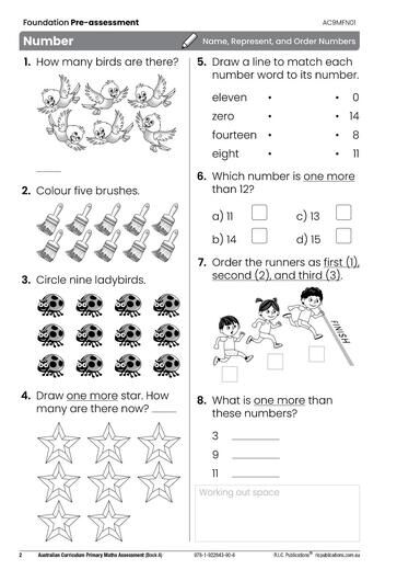 Australian Curriculum Primary Maths Assessment - Book A (Foundation to Year 2)