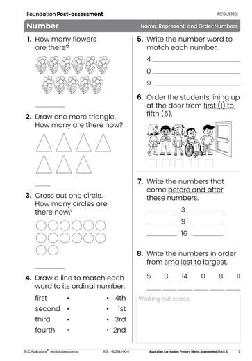 Australian Curriculum Primary Maths Assessment - Book A (Foundation to Year 2)