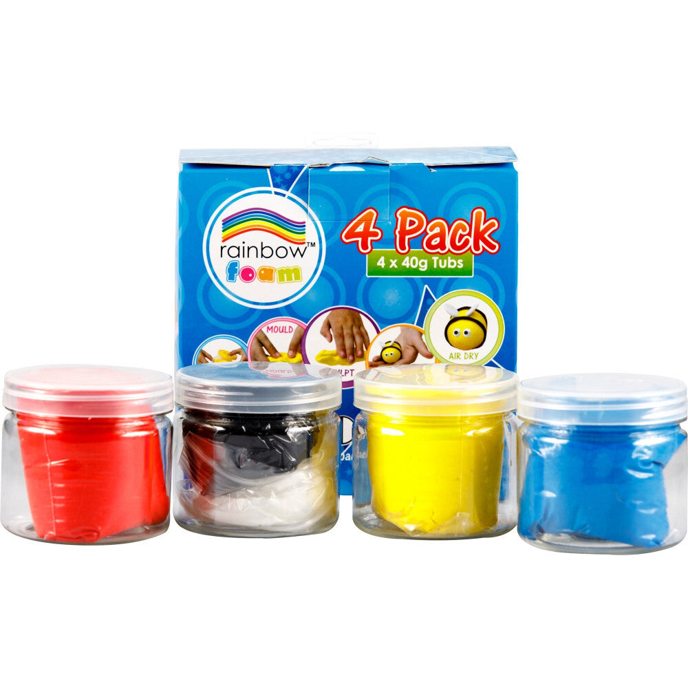 Rainbow Foam - Assorted Colours: 4x 40g Tubs