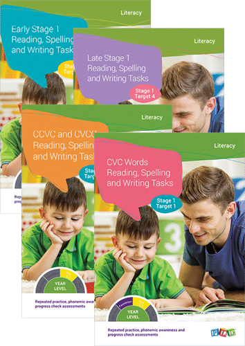 Reading, Spelling and Writing Tasks: CVC to Target 4 Bundle