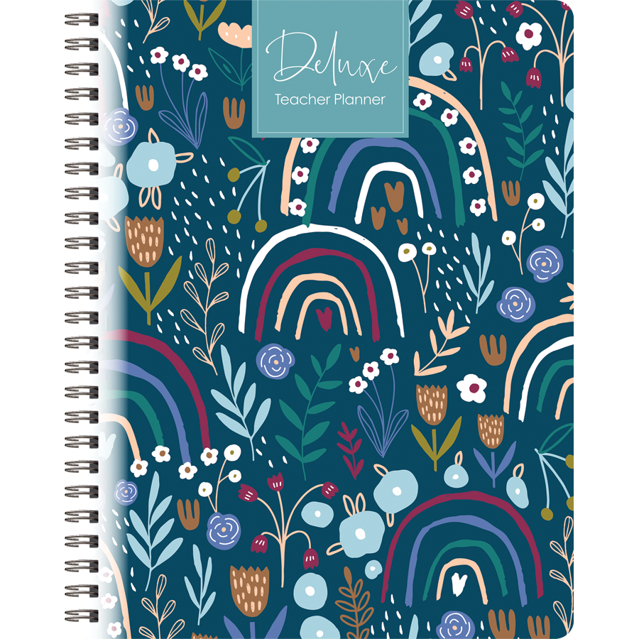 Deluxe Primary 6-Period Daily Planner 2027 - Rainbow Fields - A4, Wiro Bound — Createl 2524W — image 1