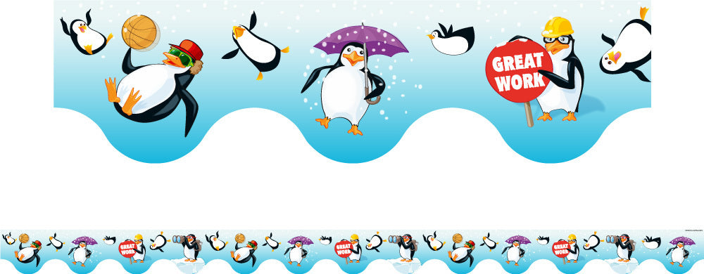 Penguins Scalloped Border