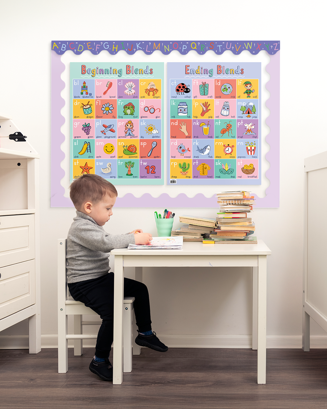 Alphabet - Scalloped Border (Pack of 12)